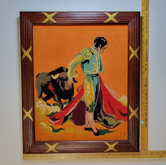 70s Matador🐂 and 💃Salsa Dancers💃 needlepoint 3pc set - Picture 7 of 7